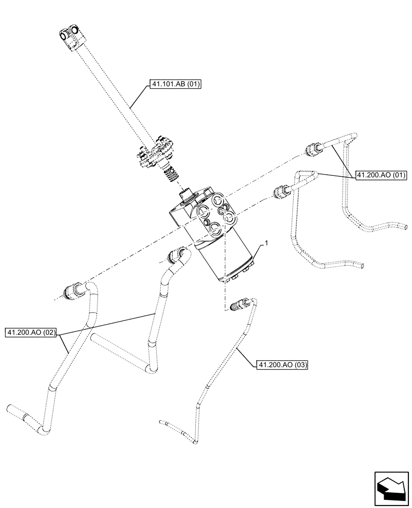 Схема запчастей Case IH MAXXUM 135 - (41.200.CJ[05]) - VAR - 743723 - STEERING VALVE (41) - STEERING