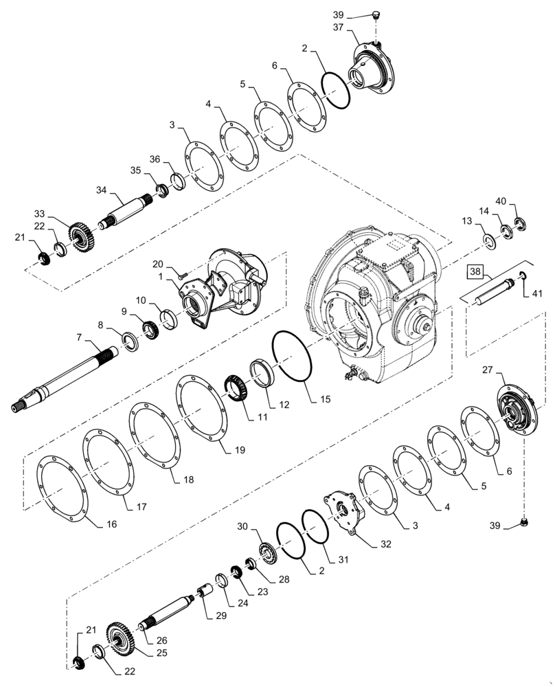 Схема запчастей Case IH 6140 - (14.100.AR[02]) - GEAR SET, PTO (14) - MAIN GEARBOX & DRIVE