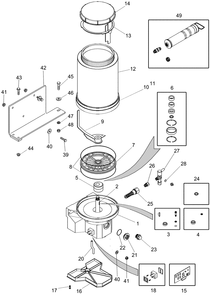 Схема запчастей Case IH 420 TIER 3 - (09A-43) - LINCOLN AUTO LUBE PUMP (13) - PICKING SYSTEM