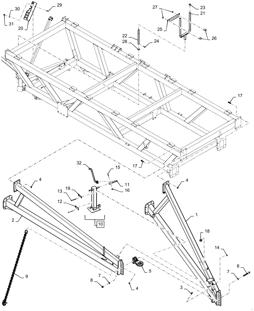 Схема запчастей Case IH 4585 - (37.162.AA[04]) - FRONT HITCH TOW BETWEEN (37) - HITCHES, DRAWBARS & IMPLEMENT COUPLINGS