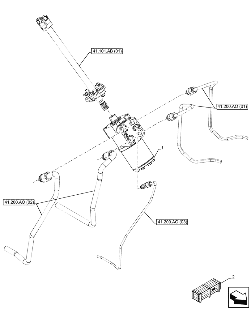 Схема запчастей Case IH MAXXUM 145 - (41.200.CJ[03]) - VAR - 743812 - STEERING VALVE (41) - STEERING