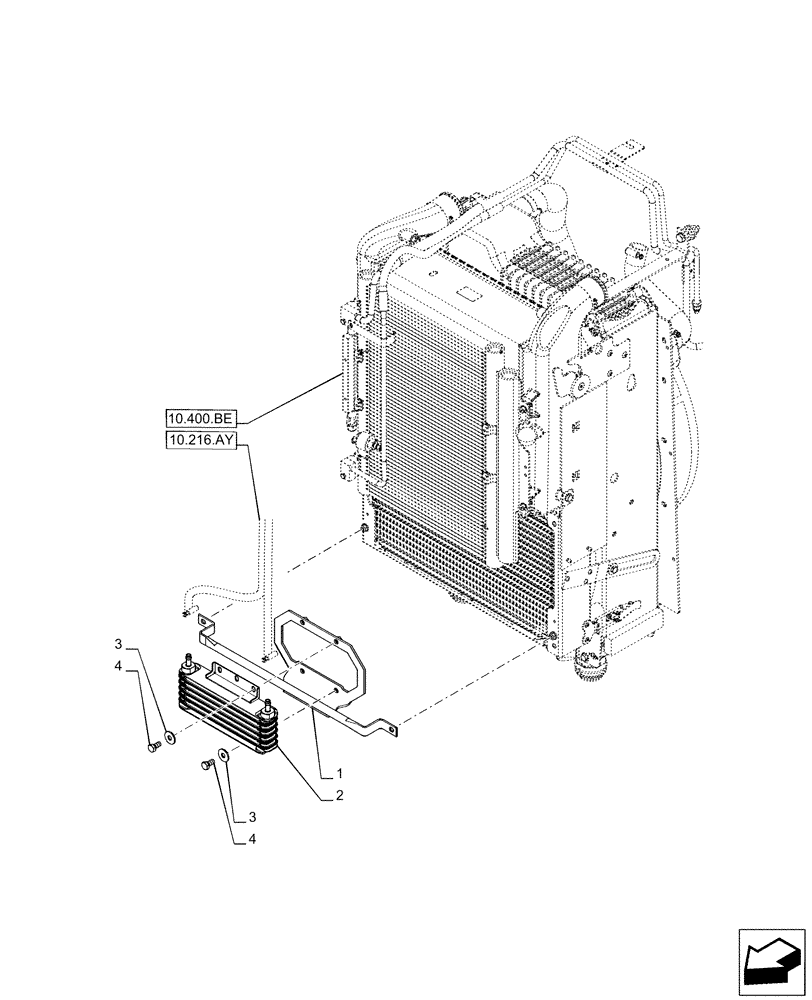 Схема запчастей Case IH PUMA 150 CVT - (10.216.AX) - VAR - 391131, 758001 - FUEL COOLER (10) - ENGINE