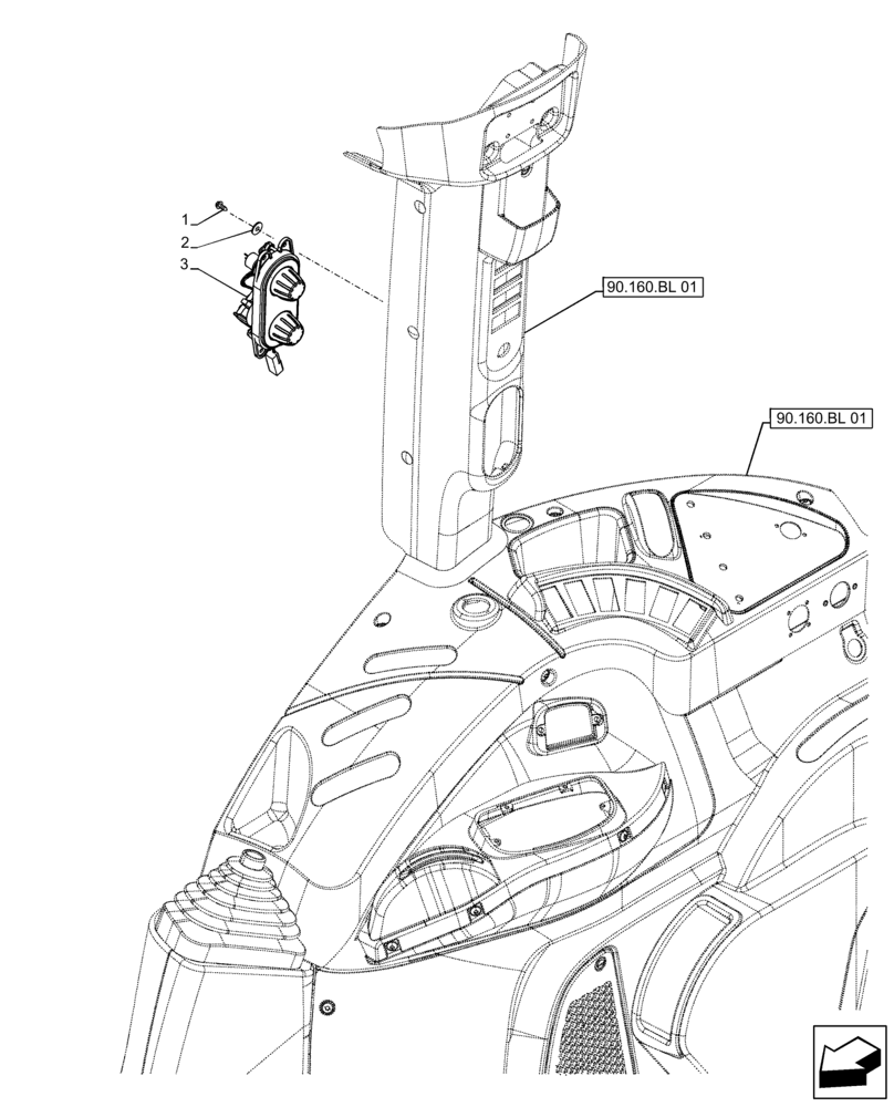 Схема запчастей Case IH FARMALL 110A - (55.051.AA) - VAR - 391610 - AIR CONDITIONER, CONTROL PANEL, CAB (55) - ELECTRICAL SYSTEMS