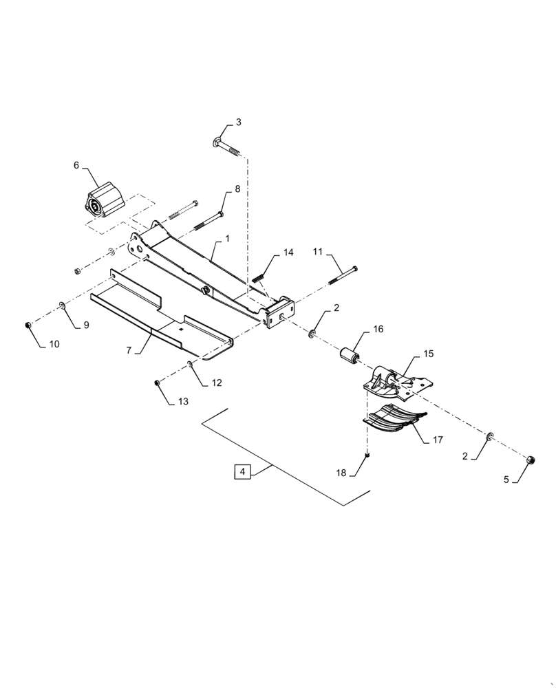 Схема запчастей Case IH 3152 - (58.130.01[04]) - ARM, ASSY, CENTER KNIFE DRIVE, HYDRAULIC SHIELD (58) - ATTACHMENTS/HEADERS