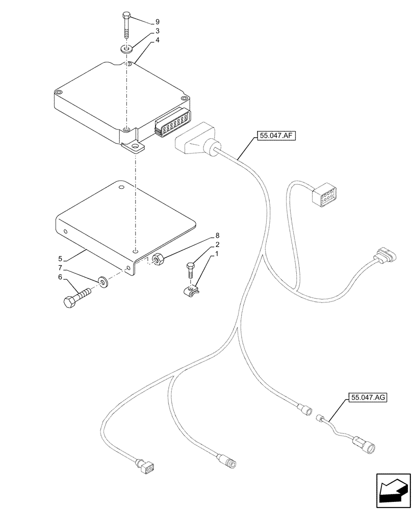 Схема запчастей Case IH MAXXUM 115 - (55.047.AE) - VAR - 743723 - ELECTRONIC CONTROL UNIT, W/ FAST STEER™ SYSTEM (55) - ELECTRICAL SYSTEMS