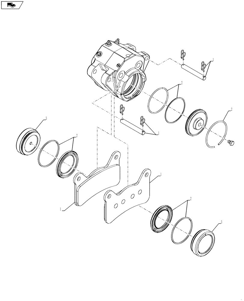 Схема запчастей Case IH 4430 - (33.202.03) - BRAKE CALIPER ASSEMBLY (33) - BRAKES & CONTROLS