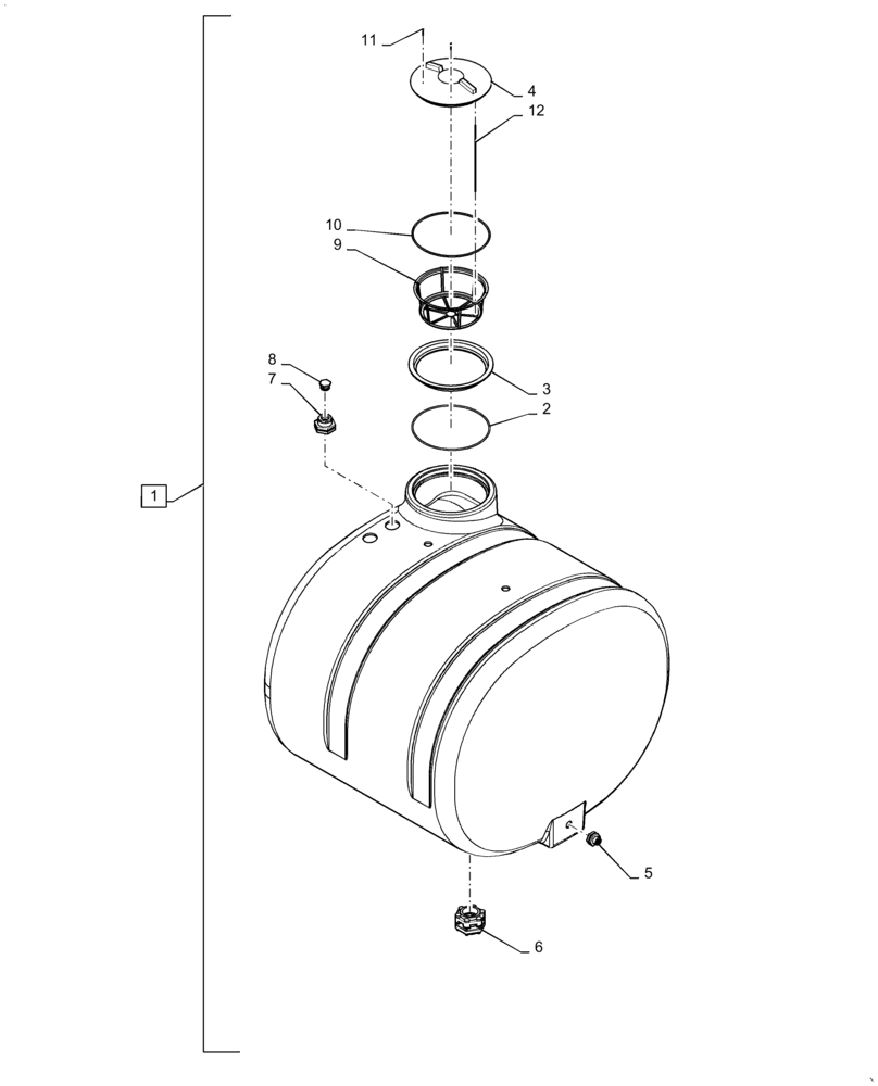 Схема запчастей Case IH 3230 - (75.120.14[01]) - TANK GROUP, 800 GALLON POLY (75) - SOIL PREPARATION