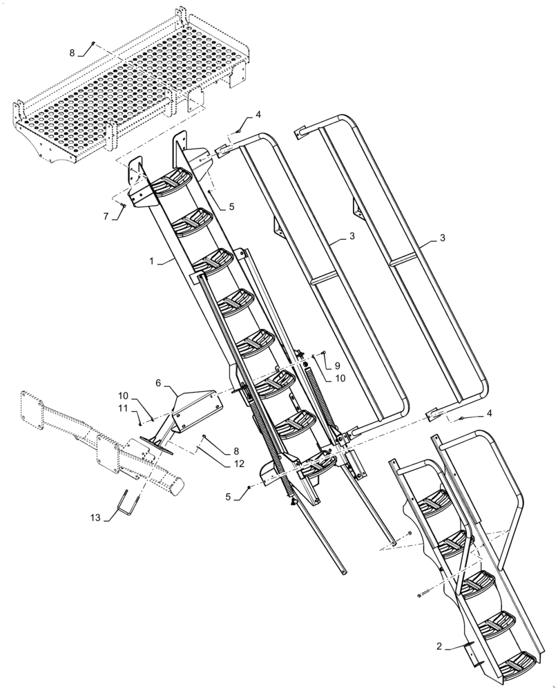 Схема запчастей Case IH 4765 - (80.150.AJ[06]) - FOLDING STAIRS 350,435,460,555,580 BUSHELL (80) - CROP STORAGE/UNLOADING