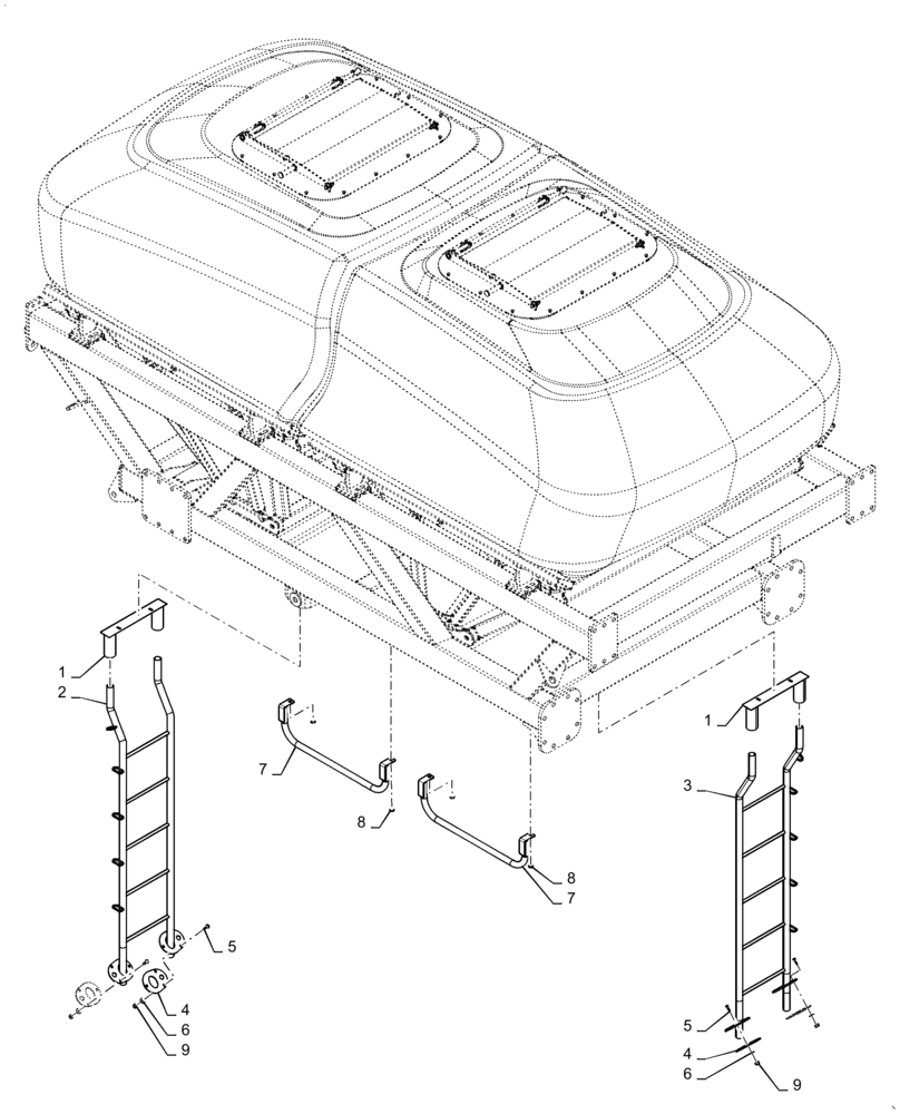 Схема запчастей Case IH 2355 - (80.150.AJ[01]) - LADDERS 350 BUSHELL (80) - CROP STORAGE/UNLOADING