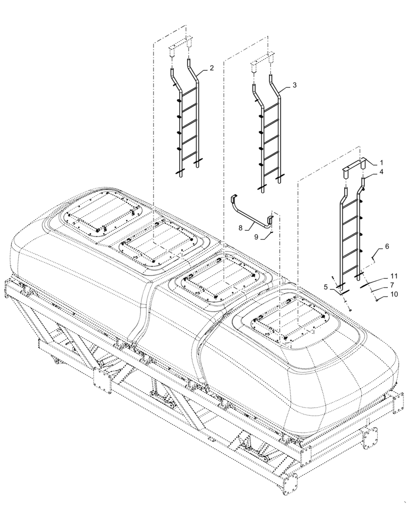 Схема запчастей Case IH 2355 - (80.150.AJ[05]) - LADDERS 950 BUSHELL (80) - CROP STORAGE/UNLOADING