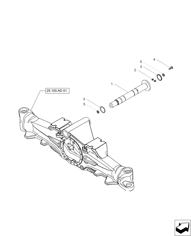 Схема запчастей Case IH MAGNUM 235 - (25.100.AB[01]) - FRONT AXLE, MOUNTING, MFD (25) - FRONT AXLE SYSTEM