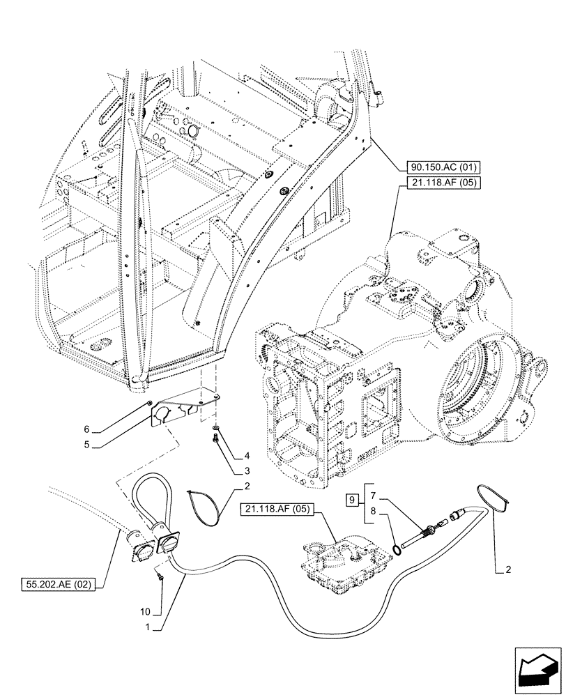 Схема запчастей Case IH PUMA 185 CVT - (21.118.AJ[03]) - VAR - 758008 - TRANSMISSION OIL, HEATER (240V) (21) - TRANSMISSION