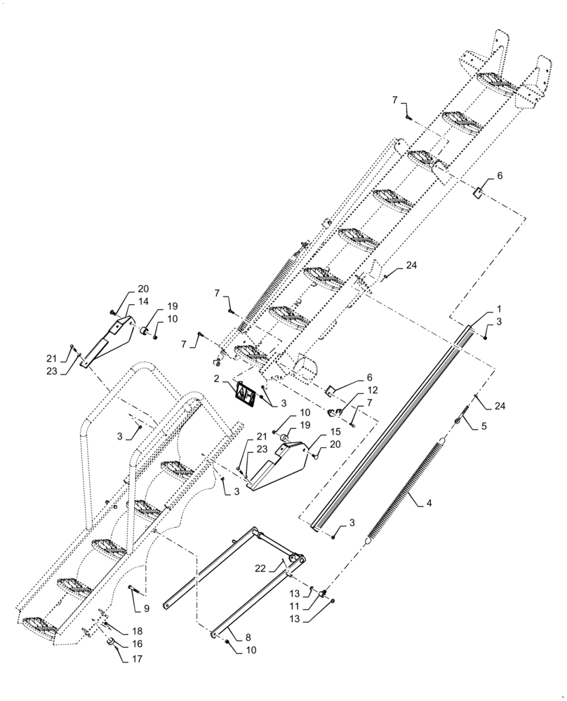 Схема запчастей Case IH 4955 - (80.150.AJ[08]) - FOLDING STAIRS HARDWARE (80) - CROP STORAGE/UNLOADING