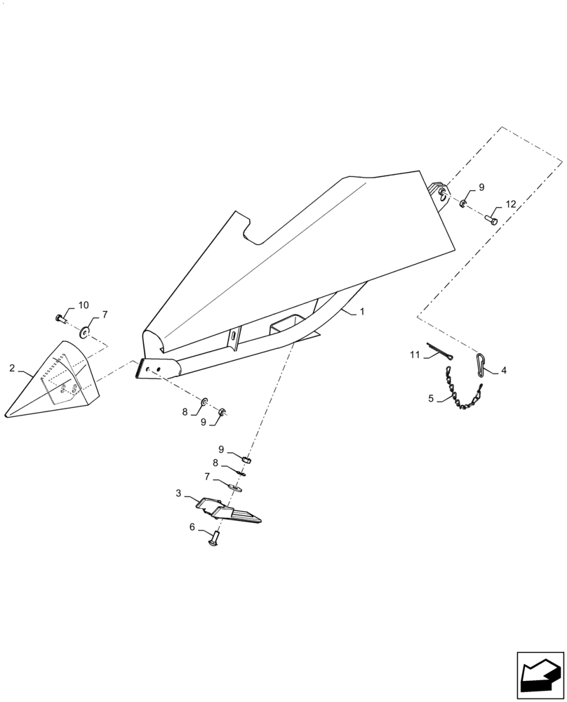 Схема запчастей Case IH 2060-20 - (58.130.BC[01]) - CROP DIVIDERS, LH (58) - ATTACHMENTS/HEADERS