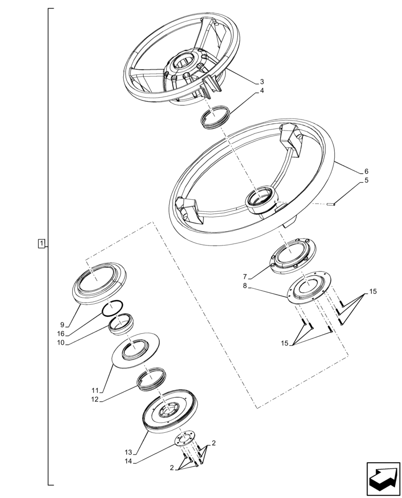 Схема запчастей Case IH MAXXUM 115 - (41.101.AJ) - VAR - 743723 - STEERING WHEEL (41) - STEERING