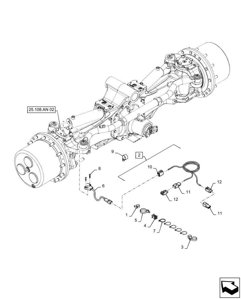 Схема запчастей Case IH MAGNUM 260 - (55.047.AA[02]) - VAR - 420277, 429199 STEERING SENSOR, CLASS 5, NON-SUSPENDED - ASN ZDR*05092, SUSPENDED - ASN ZDR*04620 (55) - ELECTRICAL SYSTEMS