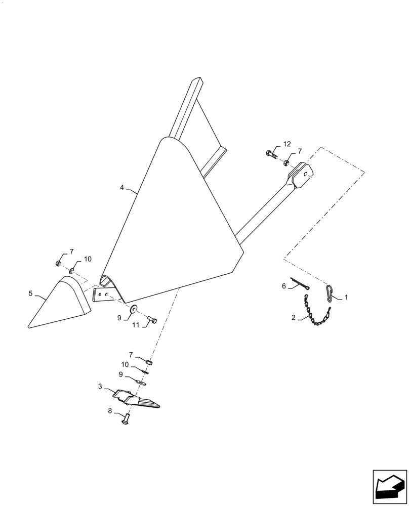 Схема запчастей Case IH 2060-20 - (58.130.BC[02]) - CROP DIVIDERS, RH (58) - ATTACHMENTS/HEADERS