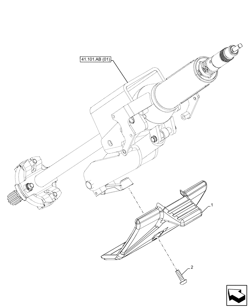 Схема запчастей Case IH MAXXUM 145 - (41.101.AE) - VAR - 391630, 743723, 743812 - STEERING COLUMN, REGULATING SYSTEM (41) - STEERING