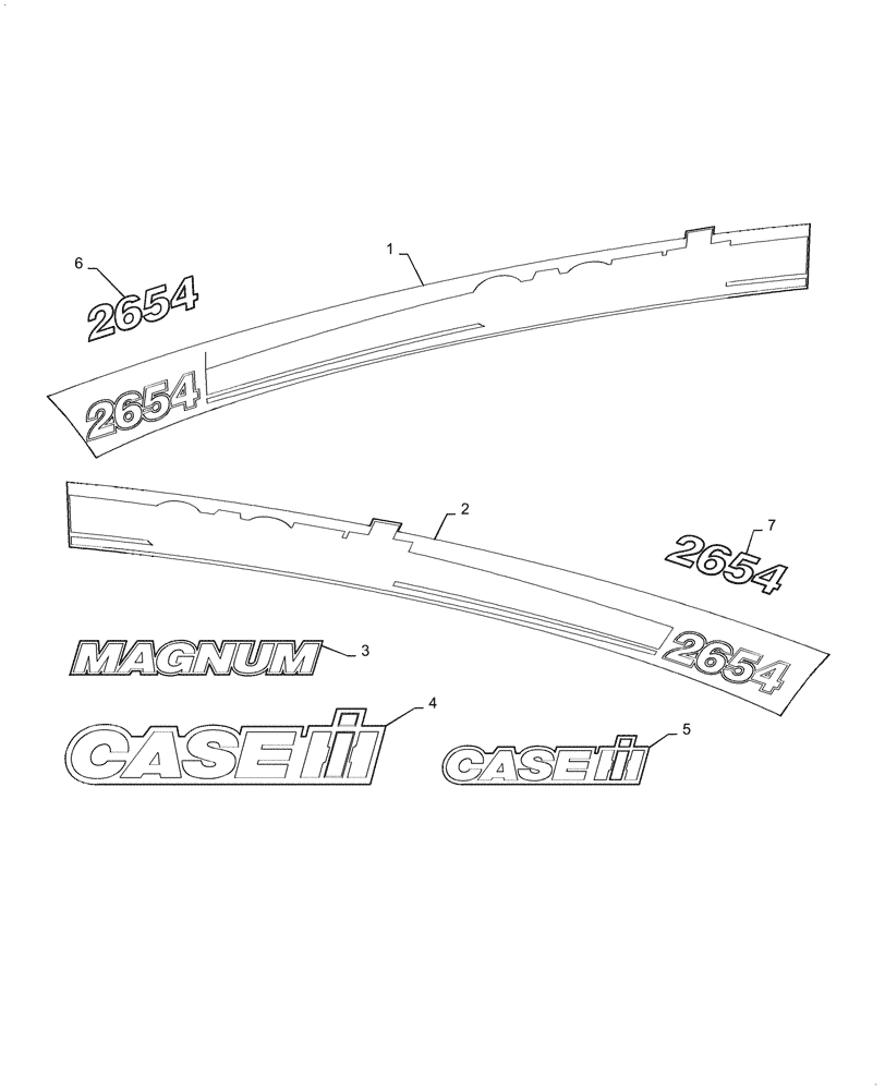 Схема запчастей Case IH MAGNUM 2654 - (90.108.AB[03]) - DECALS, HOOD - 2654 (90) - PLATFORM, CAB, BODYWORK AND DECALS