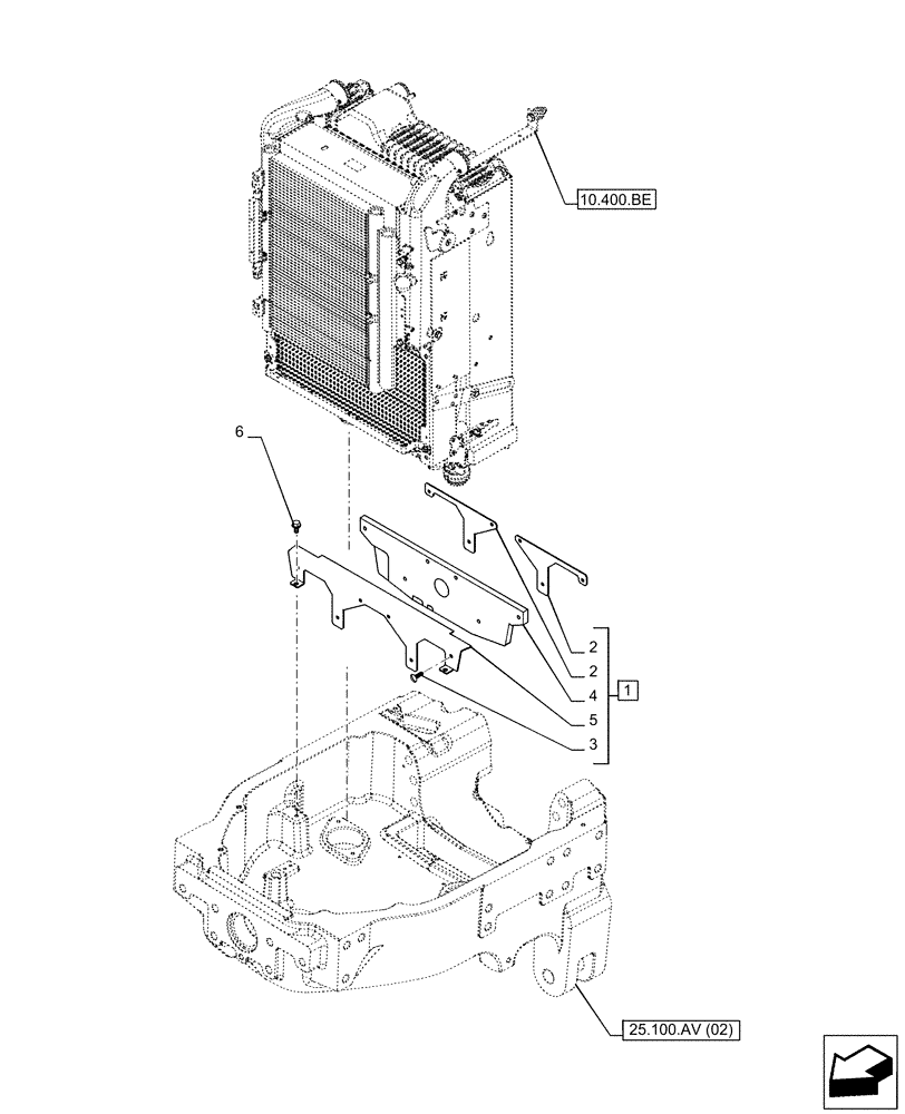 Схема запчастей Case IH PUMA 165 CVT - (10.400.BF[06]) - VAR - 758045, 758046 - RADIATOR, BAFFLE (10) - ENGINE