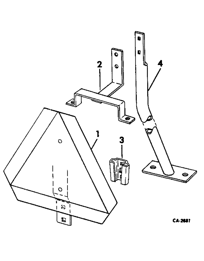 Схема запчастей Case IH 664 - (02-00) - PARTS ACCESSORIES AND ATTACHMENTS, SLOW MOVING VEHICLE REFLECTOR EMBLEM AND MOUNTING BRACKET Accessories & Attachments / Miscellaneous