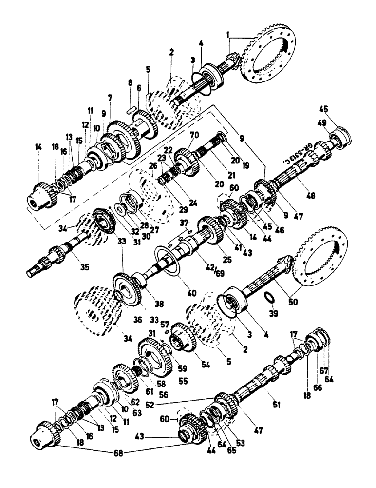 Схема запчастей Case IH 744 - (1H05) - SPEED REDUCER (04) - Drive Train