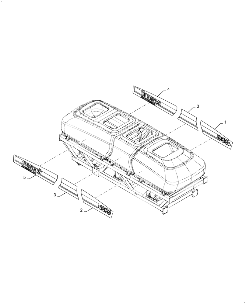 Схема запчастей Case IH 4585 - (90.108.AB[05]) - MODEL DECALS PRECISION AIR 4585 CASE (90) - PLATFORM, CAB, BODYWORK AND DECALS