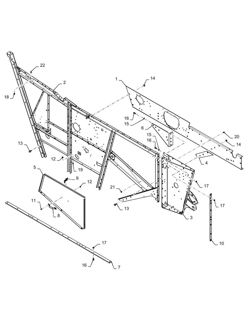 Схема запчастей Case IH 6140 - (66.360.AH[02]) - SEPARATOR SIDE PANEL, RH (66) - THRESHING