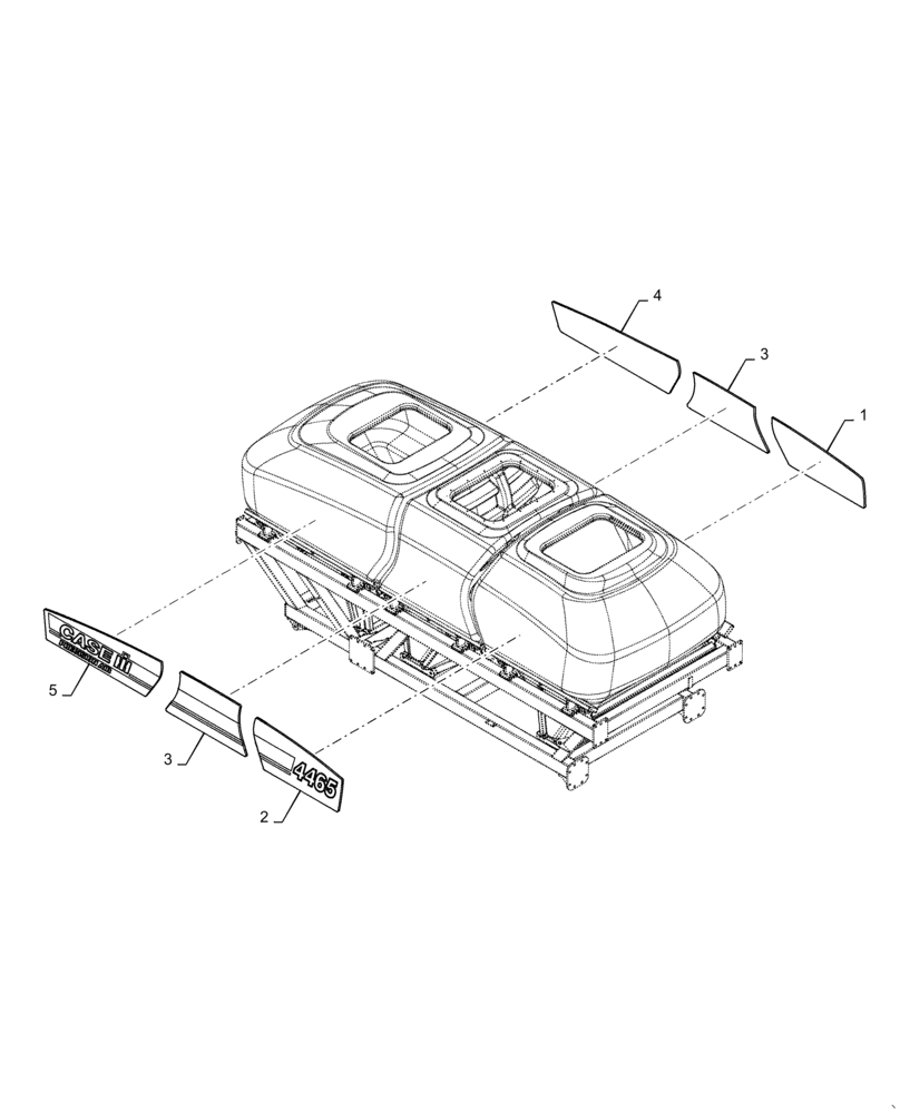 Схема запчастей Case IH 2355 - (90.108.AB[03]) - MODEL DECALS PRECISION AIR 4465 CASE (90) - PLATFORM, CAB, BODYWORK AND DECALS