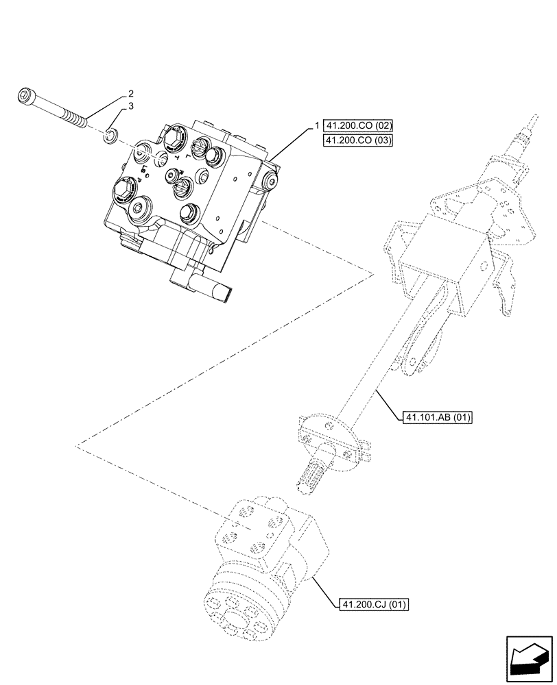 Схема запчастей Case IH MAXXUM 115 - (41.200.CO[01]) - VAR - 743723 - STEERING VALVE, W/ FAST STEER™ SYSTEM (41) - STEERING