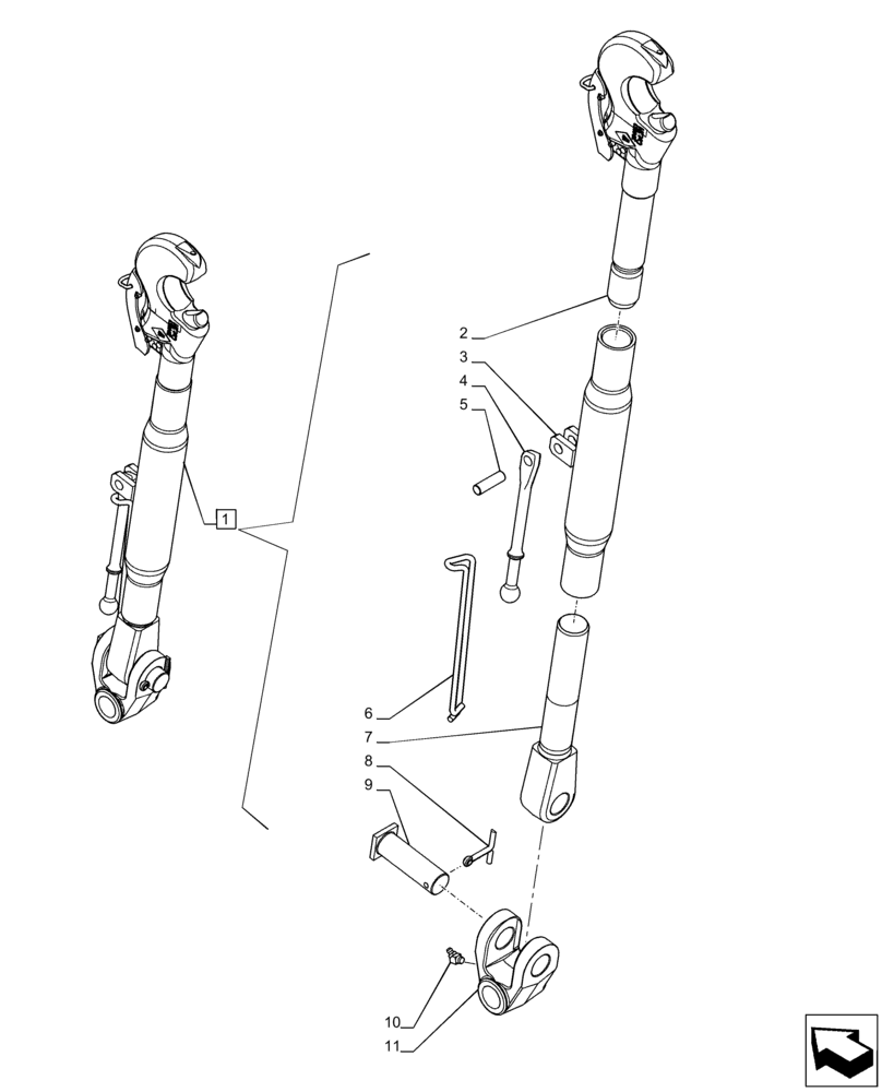 Схема запчастей Case IH PUMA 150 CVT - (37.120.AA[02]) - VAR - 391170, 758075 - 3 HITCH POINT, TOP LINK, COMPONENTS (37) - HITCHES, DRAWBARS & IMPLEMENT COUPLINGS