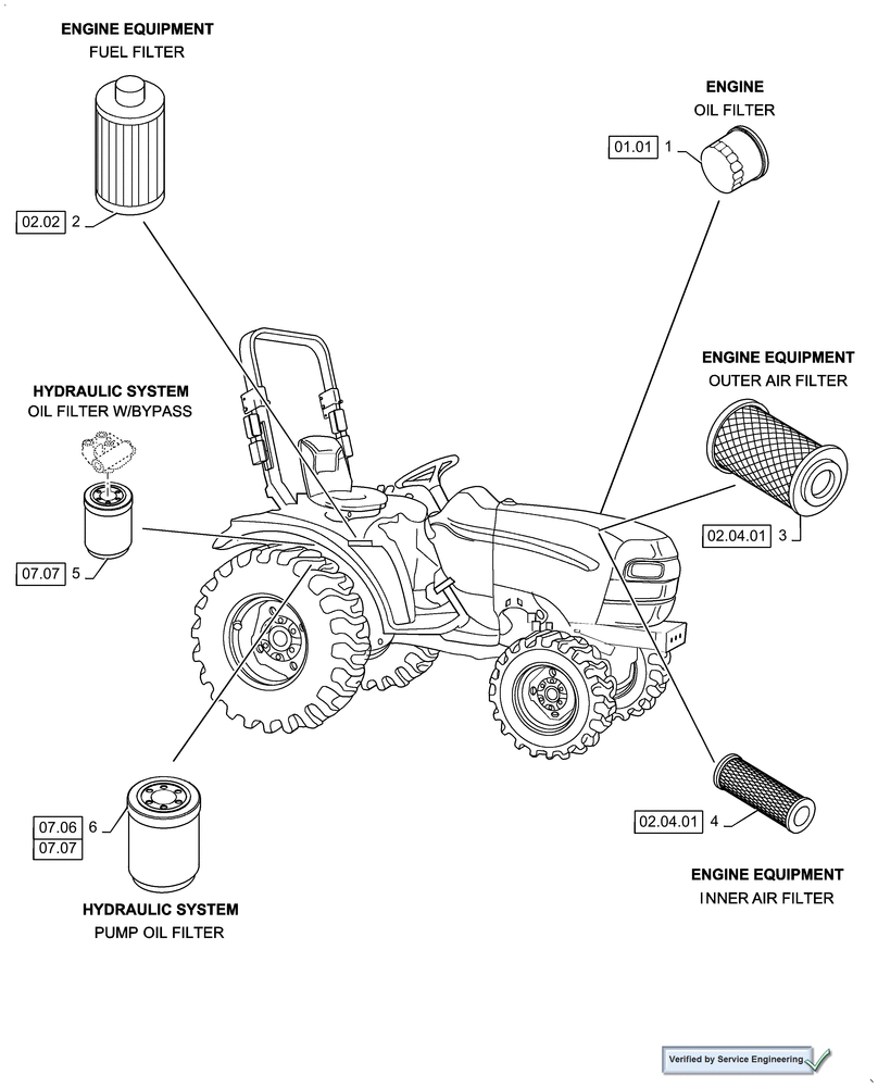 Схема запчастей Case IH DX34 - (05.100.03[01]) - FILTERS, DX34 (00) - GENERAL