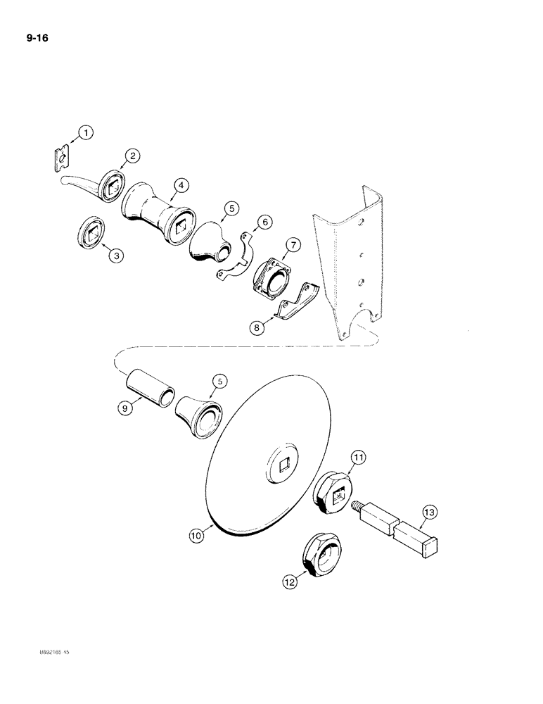 Схема запчастей Case IH 596 - (9-16) - DISK AND GANG (09) - CHASSIS/ATTACHMENTS