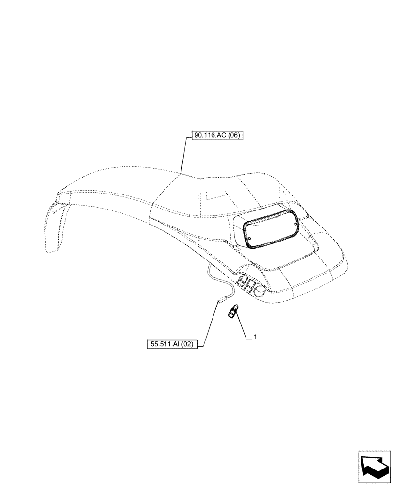 Схема запчастей Case IH PUMA 240 CVT - (55.035.AE[02]) - VAR - 391170, 758071, 758072, 758073, 758073, 758074, 758075, 758076, 758077, 758078, 758079 - HITCH, REAR, SWITCH (55) - ELECTRICAL SYSTEMS