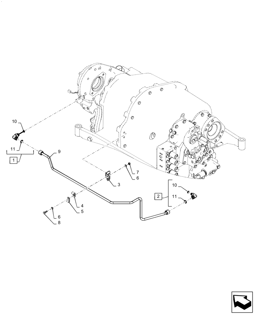 Схема запчастей Case IH QUADTRAC 580 - (35.220.AD[07]) - MEGA FLOW HYDRAULIC PUMP LUBE LINES, PS6, 9C, 500 SCRAPER, 540 SCRAPER, 580, 620, ASN ZFF308001 (35) - HYDRAULIC SYSTEMS