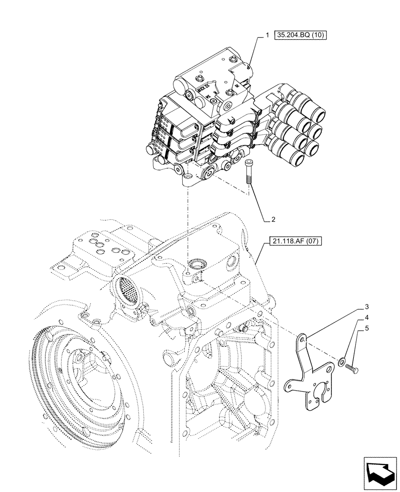 Схема запчастей Case IH PUMA 150 CVT - (35.204.BQ[09]) - VAR - 391165, 758059 - 3 REMOTE CONTROL VALVE (EHR) (35) - HYDRAULIC SYSTEMS