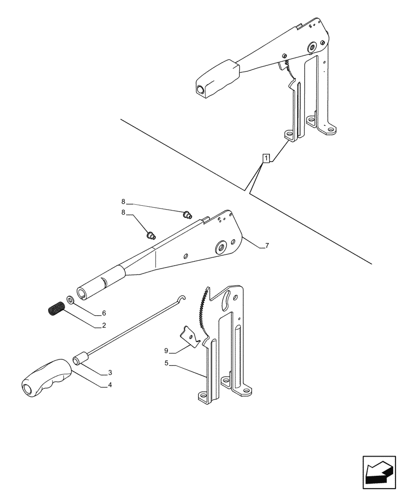 Схема запчастей Case IH PUMA 200 - (33.110.AJ[04]) - VAR - 391148, 758034 - HAND BRAKE, LEVER , COMPONENTS (33) - BRAKES & CONTROLS