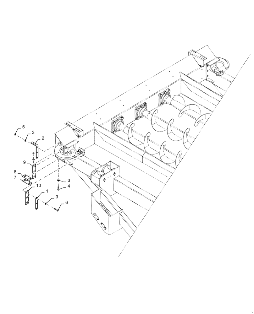 Схема запчастей Case IH 635 - (80.200.10[03]) - MODULE, AUGER ASSY, FRAME (80) - CROP STORAGE/UNLOADING