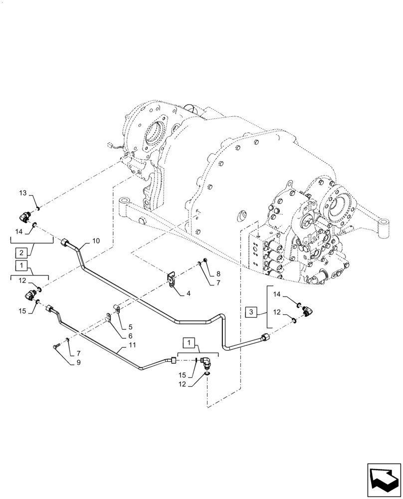 Схема запчастей Case IH QUADTRAC 620 - (35.220.AD[08]) - PTO DRIVE LUBE LINES, PS6, 9C, 500 SCRAPER, 540 SCRAPER, 580, 620, ASN ZFF308001 (35) - HYDRAULIC SYSTEMS