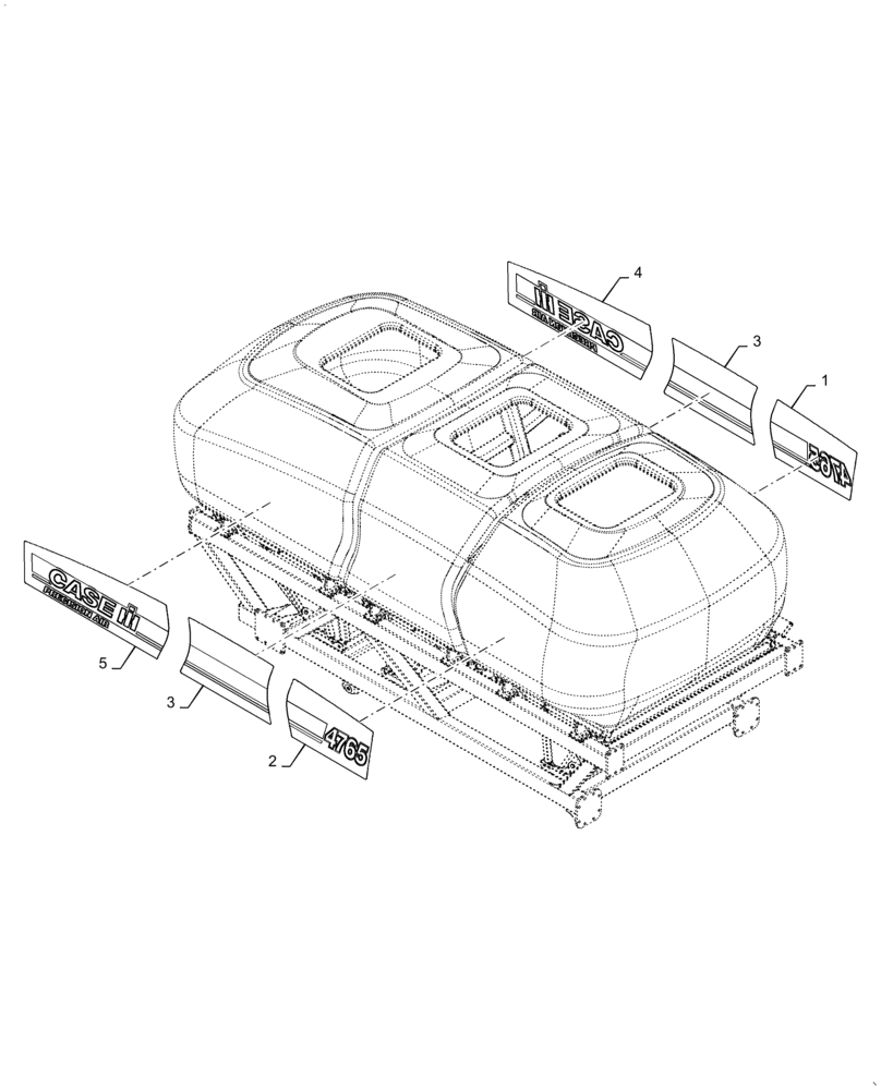 Схема запчастей Case IH 4955 - (90.108.AB[06]) - MODEL DECALS PRECISION AIR 4765 CASE (90) - PLATFORM, CAB, BODYWORK AND DECALS