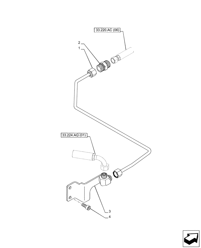 Схема запчастей Case IH PUMA 165 CVT - (33.220.AC[07]) - VAR - 391155, 758038, 758041, 758043 - TRAILER BRAKE, LINE, CVT (33) - BRAKES & CONTROLS