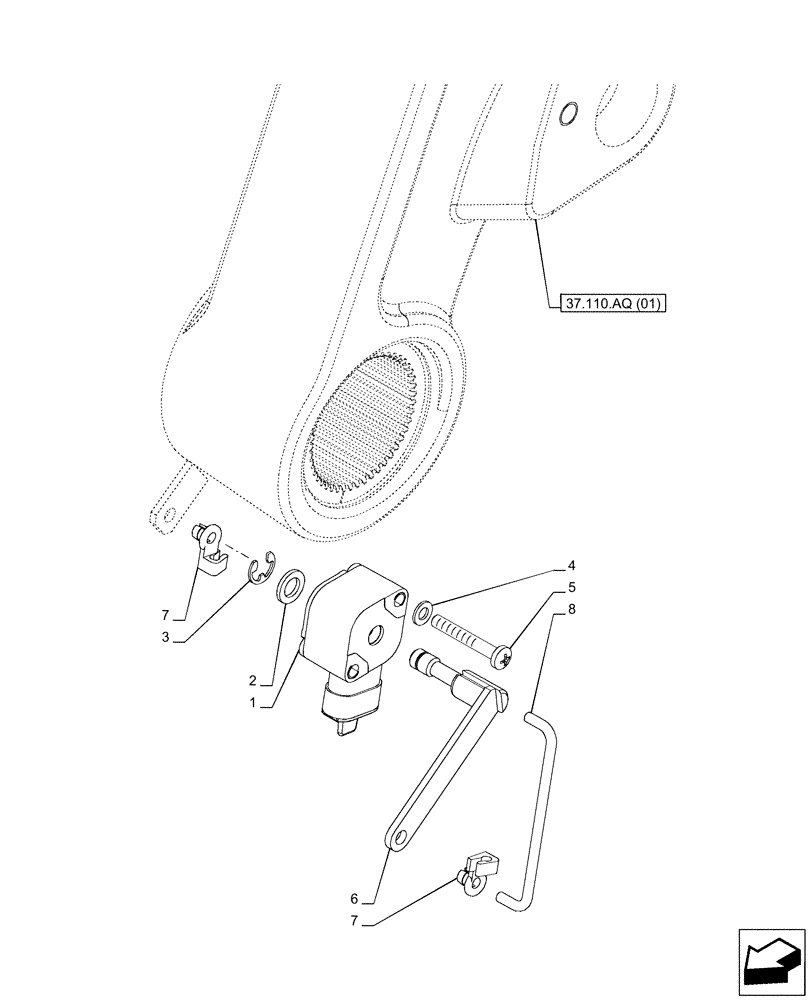 Схема запчастей Case IH PUMA 165 CVT - (55.662.AZ[02]) - VAR - 391170, 758071, 758072, 758073, 758074, 758075, 758076, 758077, 758078, 758079 - HITCH, REAR, POTENTIOMETER (55) - ELECTRICAL SYSTEMS