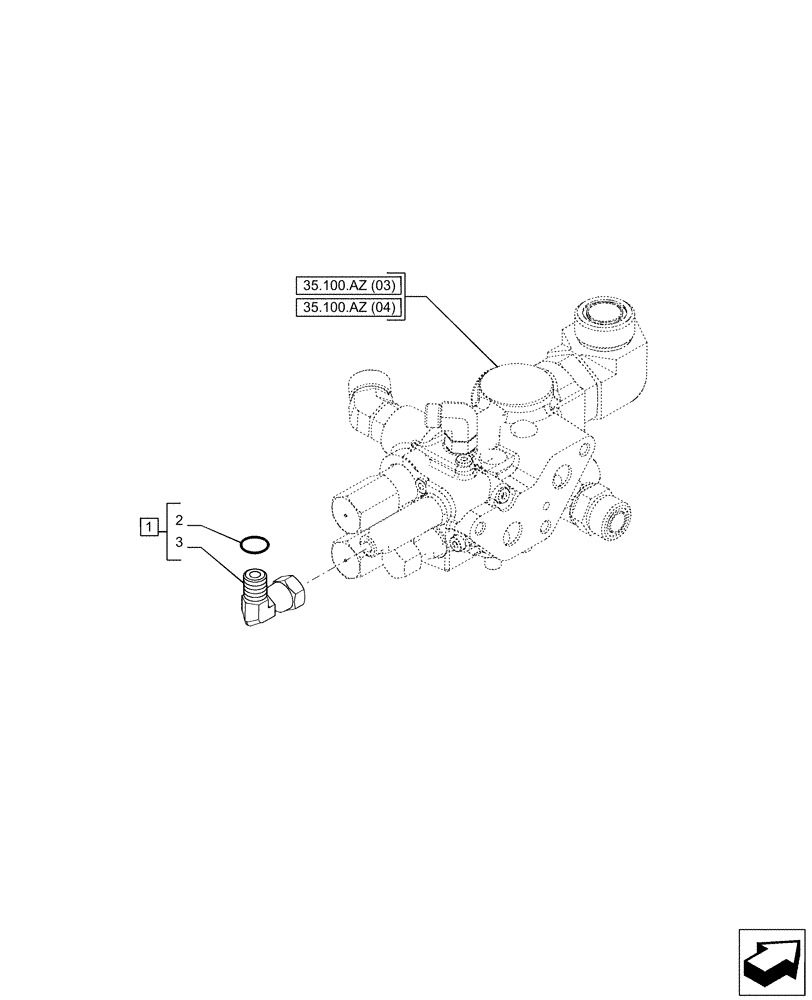 Схема запчастей Case IH PUMA 150 CVT - (35.100.BA[01]) - VAR - 391168 - LESS MID MOUNTED VALVES - PRIORITY VALVE, LINE (35) - HYDRAULIC SYSTEMS