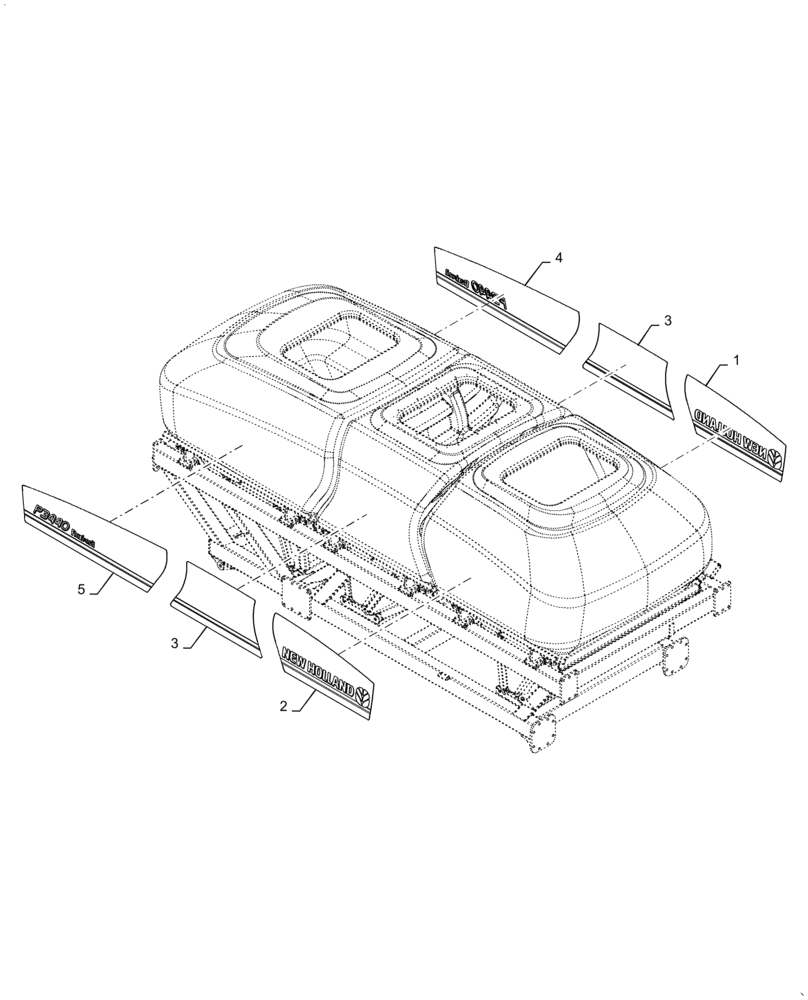 Схема запчастей Case IH 2355 - (90.108.AB[09]) - MODEL DECALS P3440 NEW HOLLAND (90) - PLATFORM, CAB, BODYWORK AND DECALS