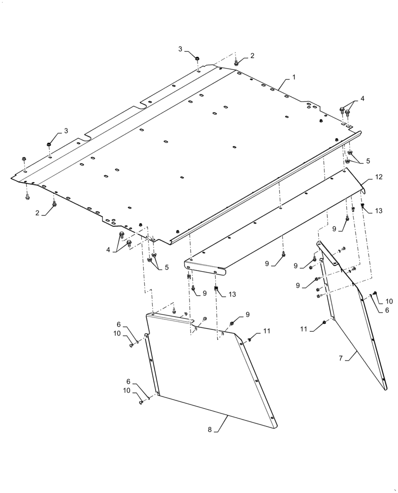 Схема запчастей Case IH 5140 - (66.360.AH[04]) - SEPARATOR TOP SHEET (66) - THRESHING