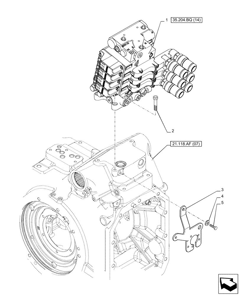 Схема запчастей Case IH PUMA 165 CVT - (35.204.BQ[13]) - VAR - 758060 - 4 REMOTE CONTROL VALVE (EHR) (35) - HYDRAULIC SYSTEMS