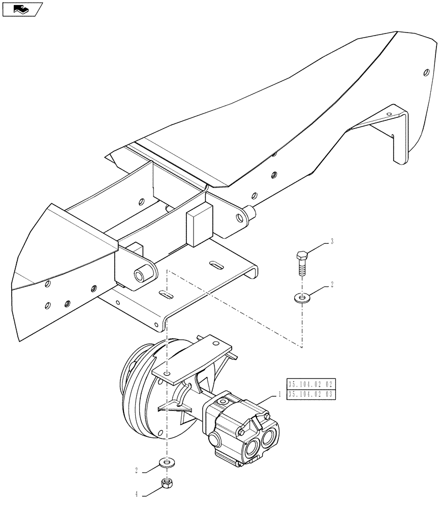 Схема запчастей Case IH 3230 - (35.104.02[01]) - PUMP MOUNTING, ACE PUMP (35) - HYDRAULIC SYSTEMS