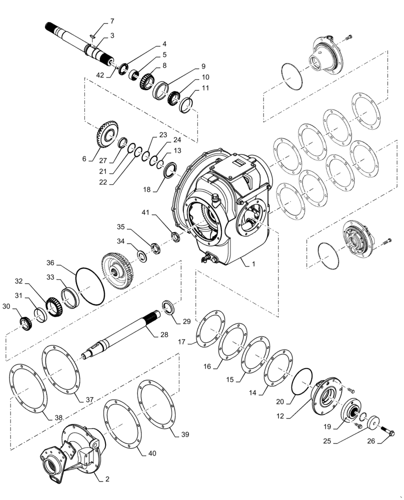 Схема запчастей Case IH 7130 - (14.100.10[01]) - POWER TAKEOFF GEARBOX ASSEMBLY (14) - MAIN GEARBOX & DRIVE