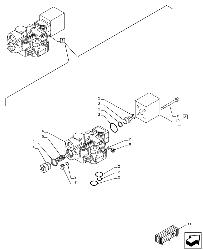 Схема запчастей Case IH PUMA 150 - (33.220.AM[01]) - VAR - 758037, 758039, 758044 - TRAILER BRAKE VALVE, COMPONENTS (33) - BRAKES & CONTROLS