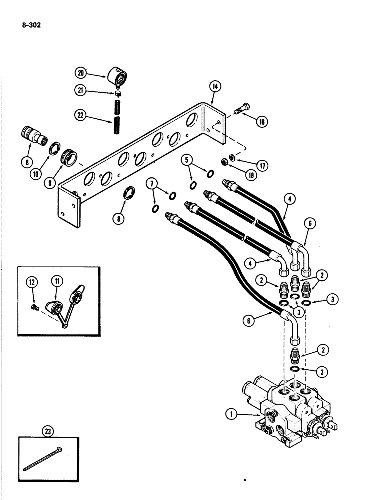 Схема запчастей Case IH 4894 - (8-302) - REMOTE HYDRAULIC HOSES AND COUPLINGS, TWO CIRCUIT SYSTEM (08) - HYDRAULICS